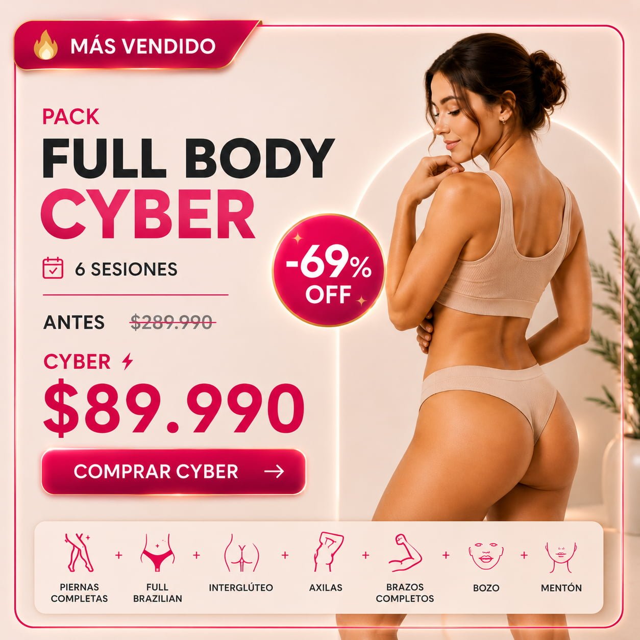Full Body Cyber – 6 Sesiones Láser Diodo